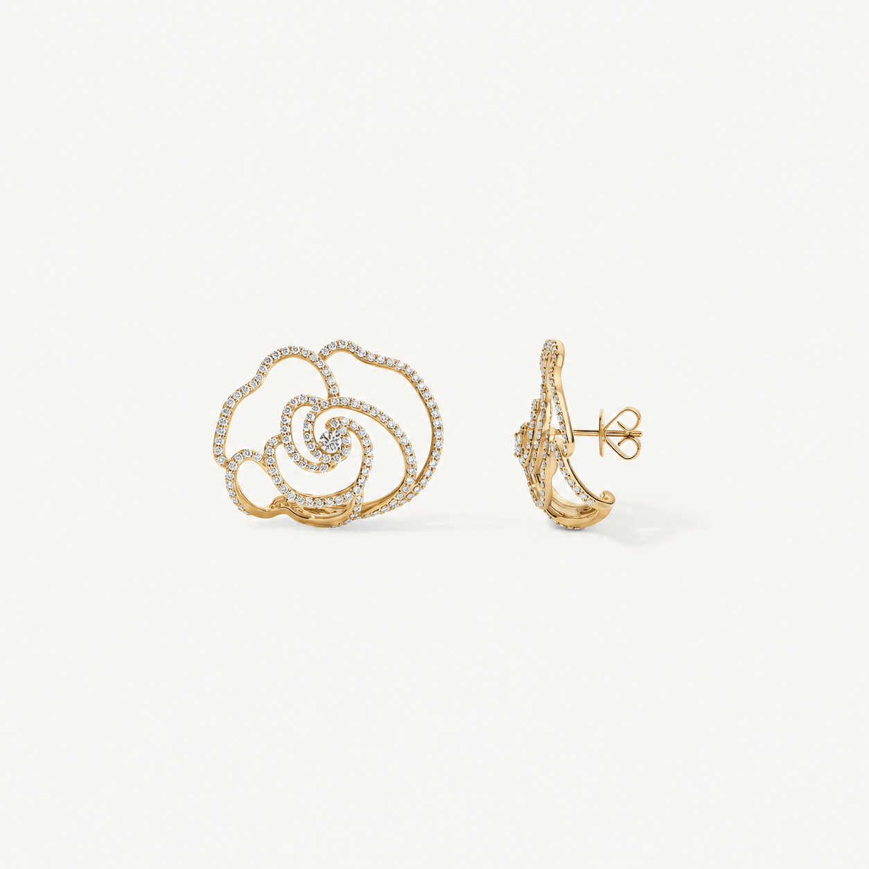Pave Rose Statement Earrings